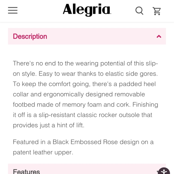 Alegria Womens Debra Leather Professional Nursing Clog - Black Embossed Rose - Picture 14 of 14